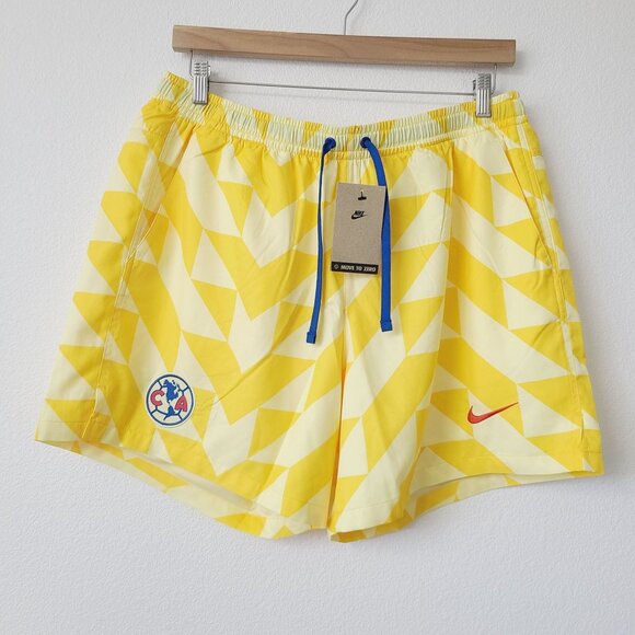 Nike Club America Flow Graphic Shorts DZ5649-706 Size XL Yellow - Picture 1 of 5